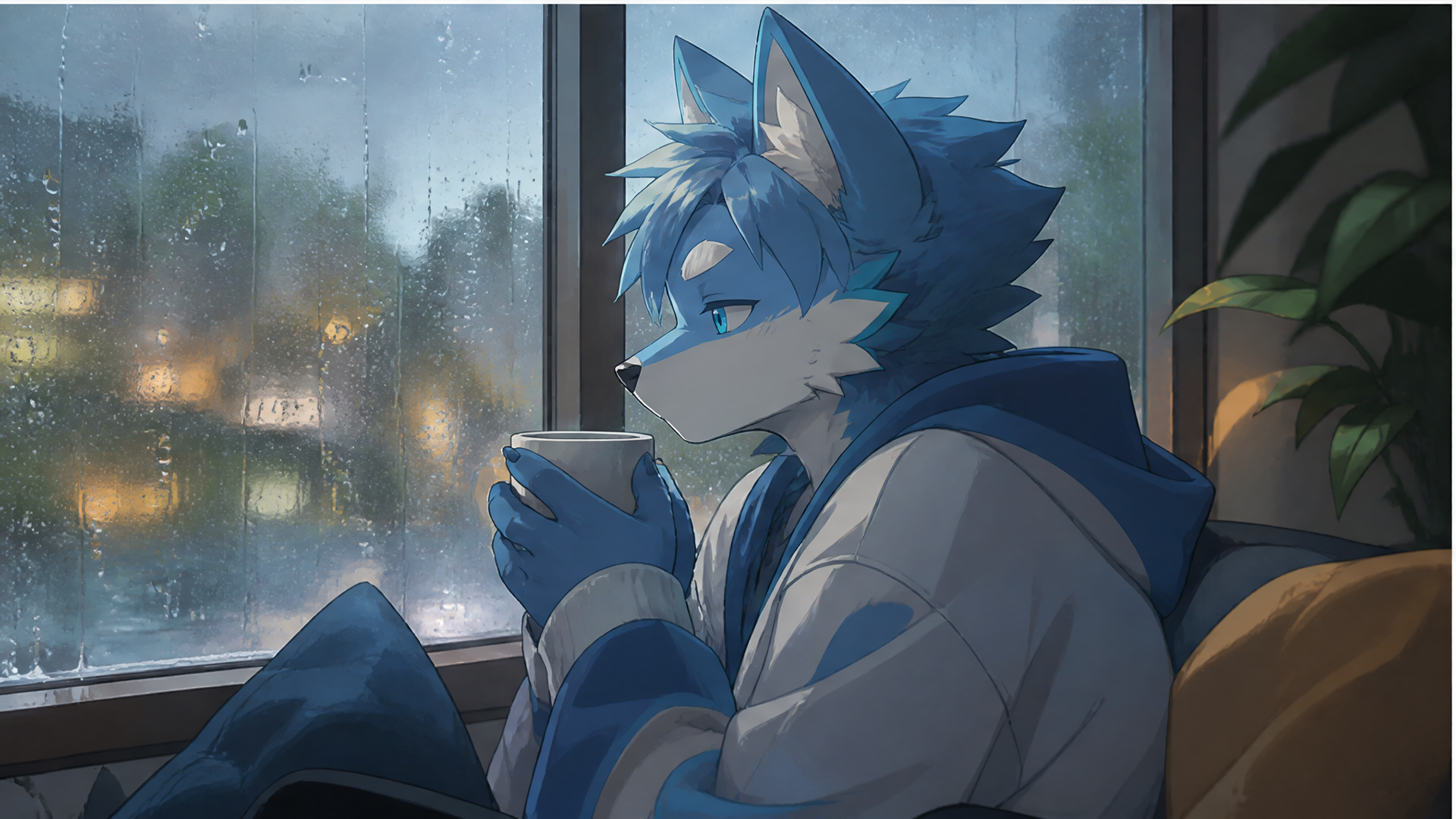 幽蓝静谧的森林之夜